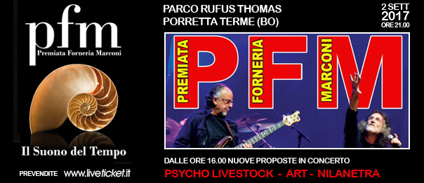 PFM in concerto al Parco Rufus Thomas a Porretta Terme