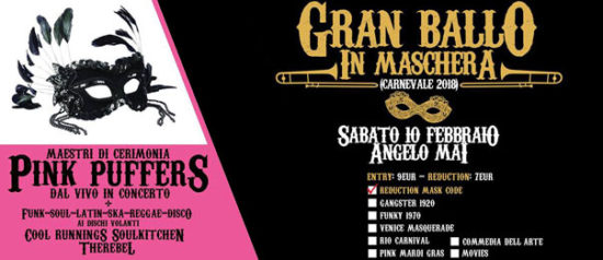 Carnevale in maschera con i Pink Puffers all'Angelo Mai di Roma
