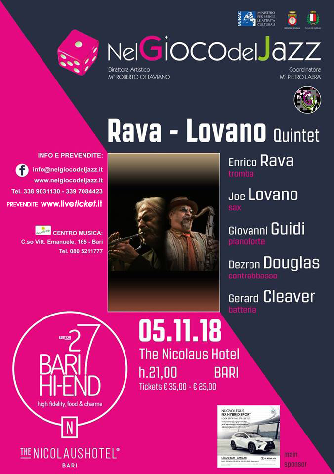 Rava - Lovano quintet al The Nicolaus Hotel a Bari