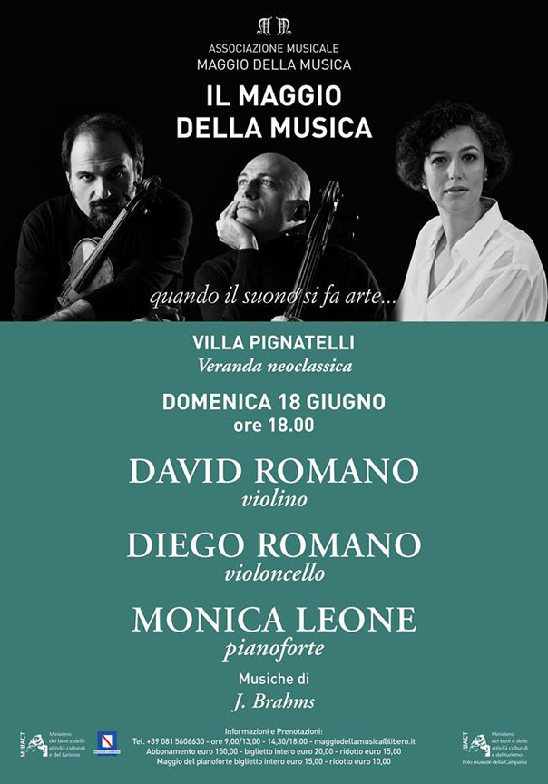 David Romano, Diego Romano e Monica Leone a Villa Pignatelli a Napoli