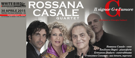 Rossana Casale Quartet “Il Signor G e l’amore al Teatro Sociale Soresina