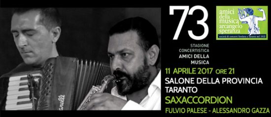 Fulvio Palese e Alessandro Gazza "Saxaccordion" al Salone della Provincia di Taranto