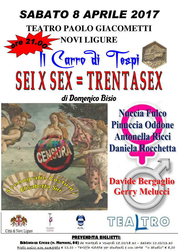 Sei x sex = trentasex al Teatro Giacometti di Novi Ligure