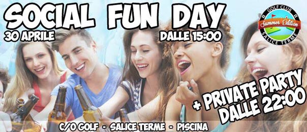Social Fun Day + Private Party al Golf Club di Salice Terme