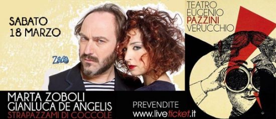 Gianluca De Angelis e Marta Zoboli “Strapazzami di coccole” al Teatro Pazzini di Verucchio