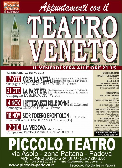 Appuntamenti con il Teatro Veneto
