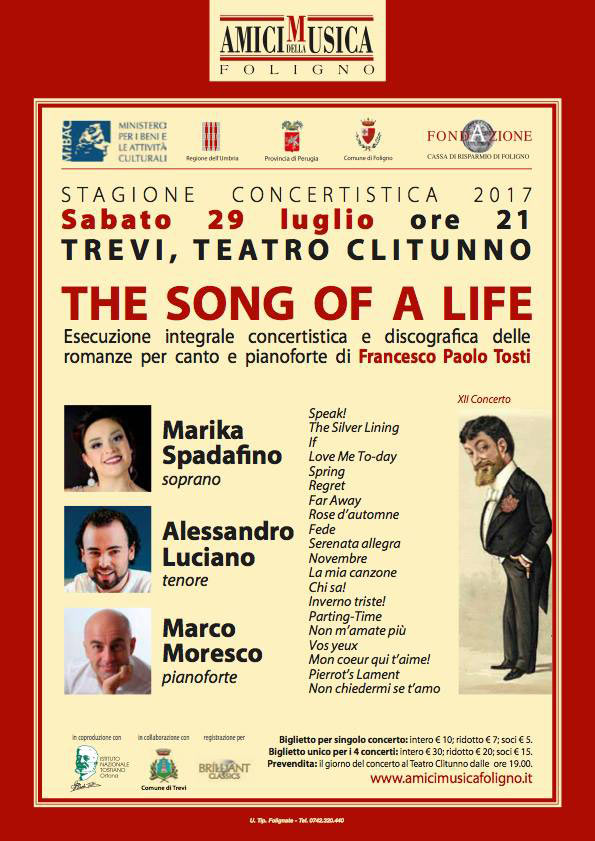 “The song of a life” XII concerto al Teatro Clitunno di Trevi