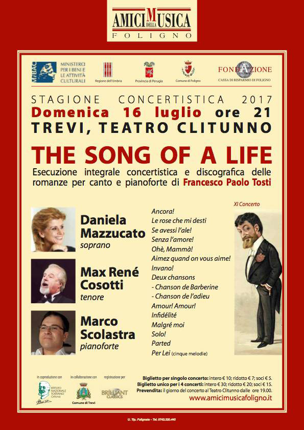 “The song of a life” XI concerto al Teatro Clitunno di Trevi