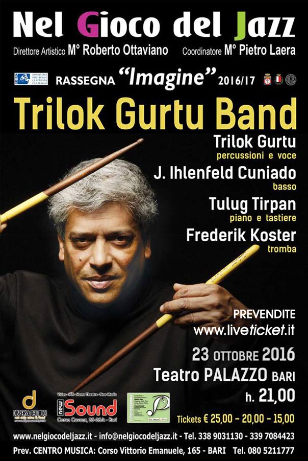 Trilok Gurtu Band a Teatro Palazzo a Bari