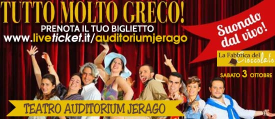 "Tutto molto greco" al Teatro Auditorium a Jerago con Orago