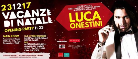 Vacanze di Natale - Luca Onestini ospite speciale dal GF VIP al Verve di Calcinelli