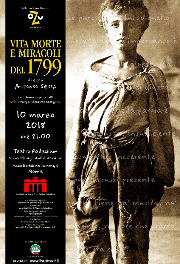 Vita morte e miracoli del 1799 al Teatro Palladium a Roma