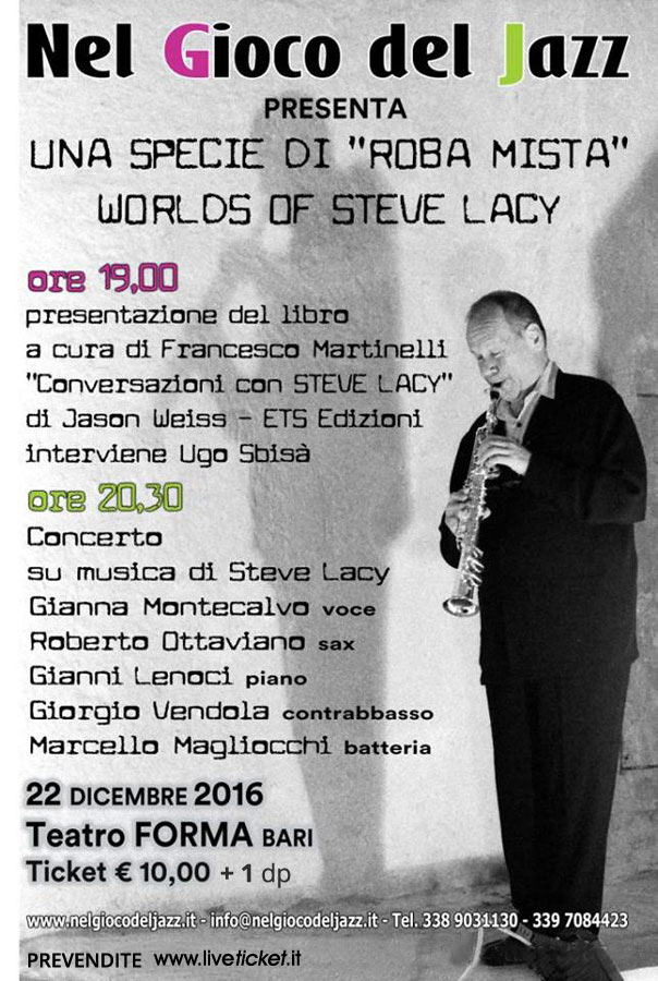 Worlds of Steve Lacy al Teatro Forma di Bari
